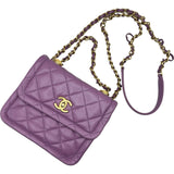 シャネル CHANEL マトラッセフラップバッグ AS2054 30番台 パープル/ゴールド金具 ラムスキン レディース ショルダーバッグ