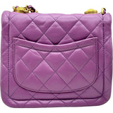 シャネル CHANEL マトラッセフラップバッグ AS2054 30番台 パープル/ゴールド金具 ラムスキン レディース ショルダーバッグ