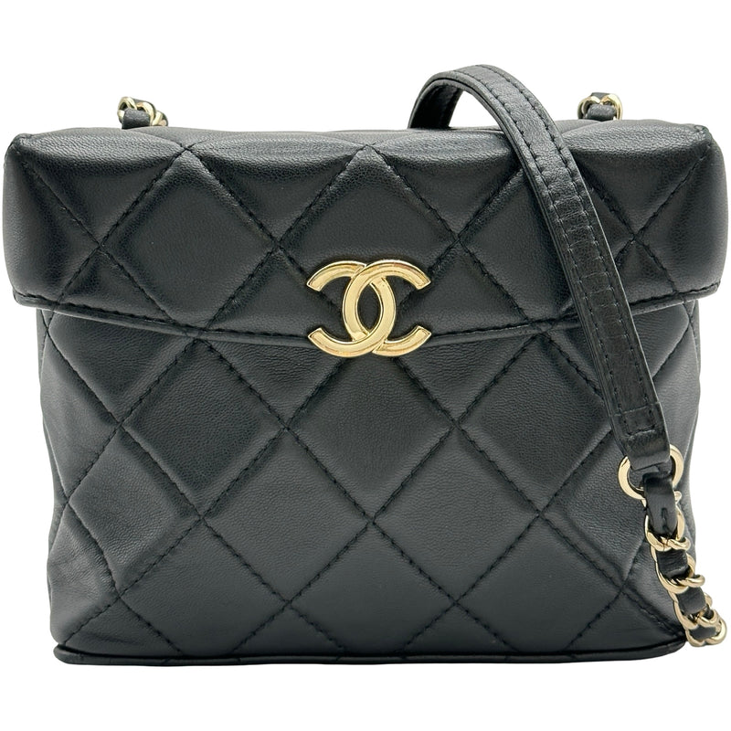 シャネル CHANEL スモールボックスバッグ AS2877 ブラック/ゴールド金具 ラムスキン レディース ショルダーバッグ シャネル CHANEL スモールボックスバッグ AS2877 ブラック/ゴールド