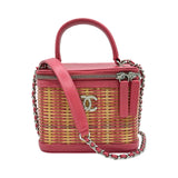 シャネル CHANEL ココマークパニティショルダー AS1352 29番台 ピンク/シルバー金具 ラタン/カーフ レディース ショルダーバッグ