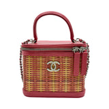 シャネル CHANEL ココマークパニティショルダー AS1352 29番台 ピンク/シルバー金具 ラタン/カーフ レディース ショルダーバッグ