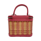 シャネル CHANEL ココマークパニティショルダー AS1352 29番台 ピンク/シルバー金具 ラタン/カーフ レディース ショルダーバッグ