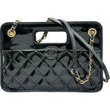 シャネル CHANEL スモールショッピングバッグ AS4037 ブラック/ゴールド金具 パテントカーフスキン レディース ショルダーバッグ