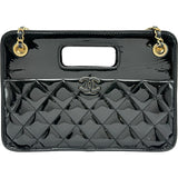 シャネル CHANEL スモールショッピングバッグ AS4037 ブラック/ゴールド金具 パテントカーフスキン レディース ショルダーバッグ