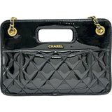 シャネル CHANEL スモールショッピングバッグ AS4037 ブラック/ゴールド金具 パテントカーフスキン レディース ショルダーバッグ