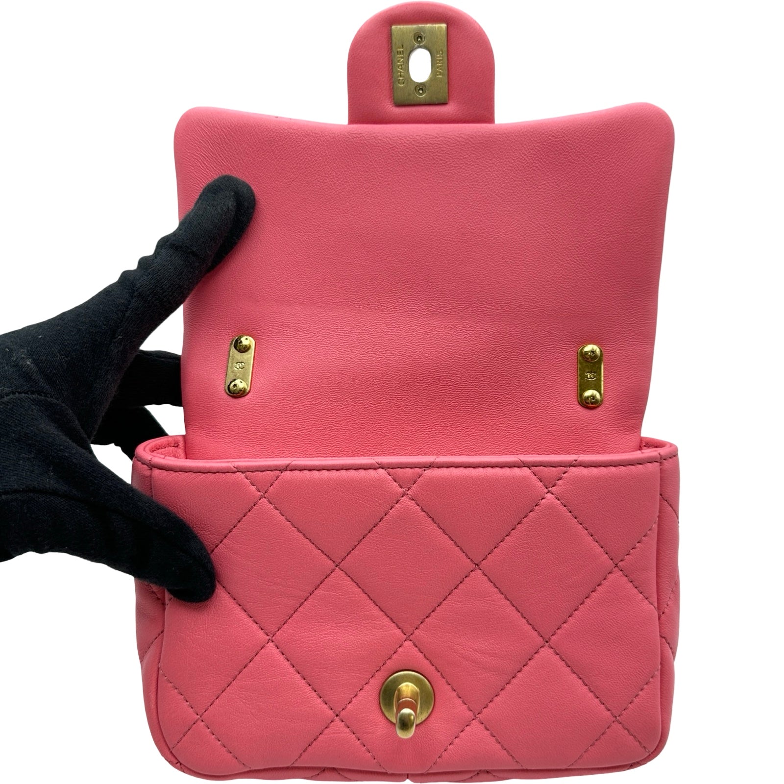 シャネル CHANEL マトラッセスモールフラップバッグ AS3213 ピンク/ゴールド金具 ラムスキン レディース ショルダーバッグ シャネル CHANEL マトラッセスモールフラップバッグ AS3213 ピンク