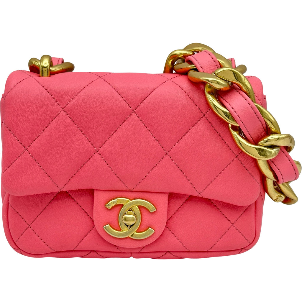 シャネル CHANEL マトラッセスモールフラップバッグ AS3213 ピンク/ゴールド金具 ラムスキン レディース ショルダーバッグ シャネル CHANEL マトラッセスモールフラップバッグ AS3213 ピンク