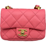 シャネル CHANEL マトラッセスモールフラップバッグ AS3213 ピンク/ゴールド金具 ラムスキン レディース ショルダーバッグ