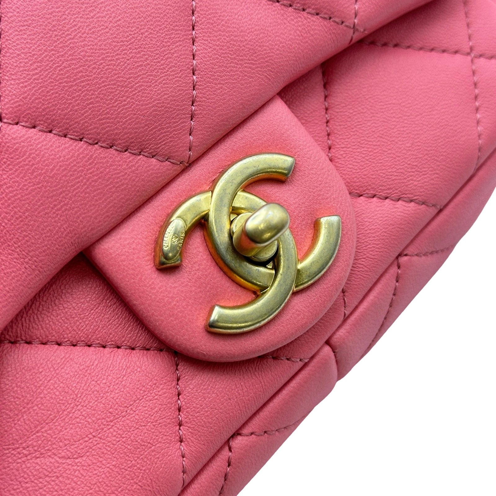 シャネル CHANEL マトラッセスモールフラップバッグ AS3213 ピンク/ゴールド金具 ラムスキン レディース ショルダーバッグ シャネル CHANEL マトラッセスモールフラップバッグ AS3213 ピンク
