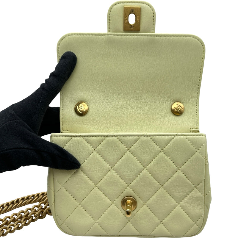 シャネル CHANEL マトラッセミニフラップバッグ AS2790 ライトイエロー