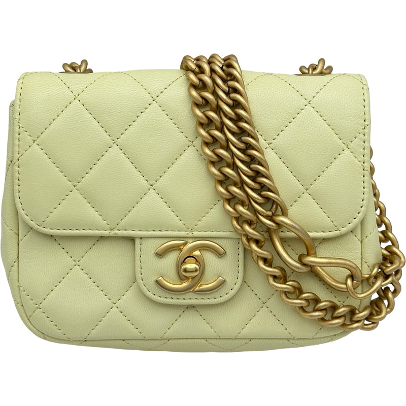 シャネル CHANEL マトラッセミニフラップバッグ AS2790 ライトイエロー