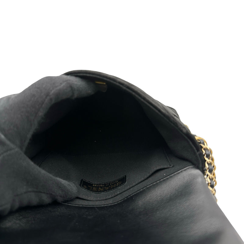 シャネル CHANEL カメリアフラップバッグ AS4413 ブラック/ゴールド