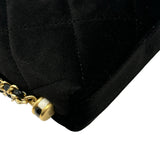 シャネル CHANEL カメリアフラップバッグ AS4413 ブラック/ゴールド金具 ベロア レディース ショルダーバッグ