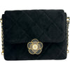シャネル CHANEL カメリアフラップバッグ AS4413 ブラック/ゴールド金具 ベロア レディース ショルダーバッグ