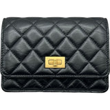 シャネル CHANEL 2.55 ミニ チェーンウォレット AP1764 ブラック ゴールド金具 エイジドカーフ レディース ショルダーバッグ