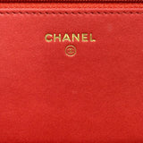シャネル CHANEL ココマーク チェーンウォレット A70175 25番台 レッド ゴールド金具 キャビアスキン レディース ショルダーバッグ