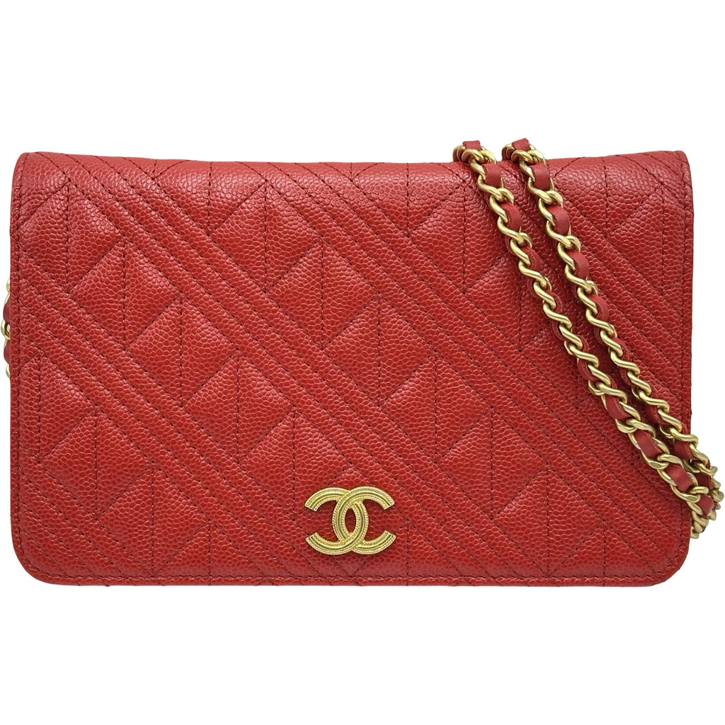 シャネル CHANEL ココマーク チェーンウォレット A70175 25番台 レッド ゴールド金具 キャビアスキン レディース ショルダーバッグ シャネル CHANEL ココマーク チェーンウォレット A70175 25番台 レッド
