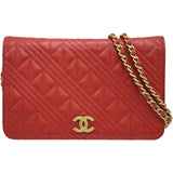 シャネル CHANEL ココマーク チェーンウォレット A70175 25番台 レッド ゴールド金具 キャビアスキン レディース ショルダーバッグ