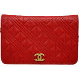 シャネル CHANEL ココマーク チェーンウォレット A70175 25番台 レッド ゴールド金具 キャビアスキン レディース ショルダーバッグ
