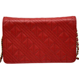 シャネル CHANEL ココマーク チェーンウォレット A70175 25番台 レッド ゴールド金具 キャビアスキン レディース ショルダーバッグ