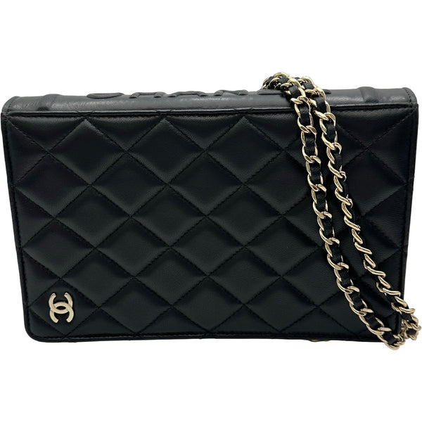 CHANEL　長財布　チェーンウォレット　ショルダー　財布 シャネル CHANEL フラップチェーンウォレット AP2952 ブラック