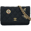 シャネル CHANEL マトラッセ チェーンウォレット A70334 26番台 ブラック ゴールド金具 コットン レディース ショルダーバッグ