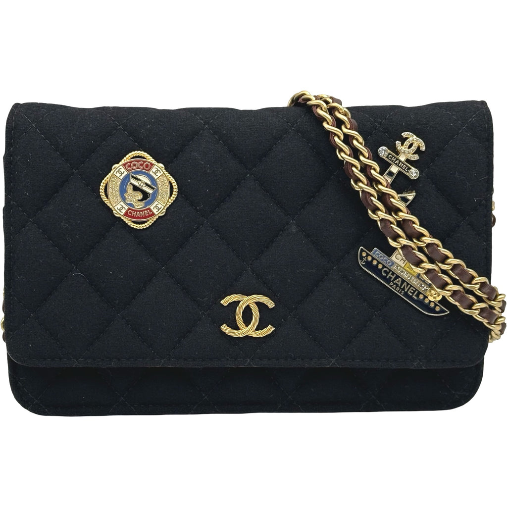 シャネル CHANEL マトラッセ チェーンウォレット A70334 26番台 ブラック ゴールド金具 コットン レディース ショルダーバッグ シャネル CHANEL マトラッセ チェーンウォレット A70334 26番台