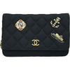 シャネル CHANEL マトラッセ チェーンウォレット A70334 26番台 ブラック ゴールド金具 コットン レディース ショルダーバッグ