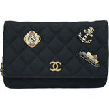 シャネル CHANEL マトラッセ チェーンウォレット A70334 26番台 ブラック ゴールド金具 コットン レディース ショルダーバッグ
