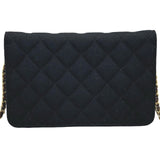 シャネル CHANEL マトラッセ チェーンウォレット A70334 26番台 ブラック ゴールド金具 コットン レディース ショルダーバッグ