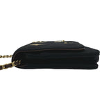 シャネル CHANEL マトラッセ チェーンウォレット A70334 26番台 ブラック ゴールド金具 コットン レディース ショルダーバッグ