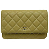 シャネル CHANEL マトラッセ チェーンウォレット AP0250 ピスタチオ ゴールド金具 キャビアスキン レディース ショルダーバッグ