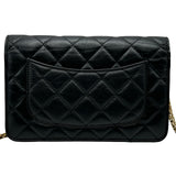 シャネル CHANEL 2.55 チェーンウォレット A70328 26番台 ブラック ゴールド金具 エイジドカーフ レディース ショルダーバッグ