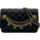 シャネル CHANEL マトラッセチェーンウォレット AP0498 28番台 ブラック ゴールド金具 ラムスキン レディース ショルダーバッグ