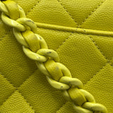 シャネル CHANEL マトラッセ チェーンショルダーバッグ AS2302 30番台 ライム イエロー 金具 キャビアスキン レディース ショルダーバッグ