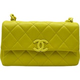 シャネル CHANEL マトラッセ チェーンショルダーバッグ AS2302 30番台 ライム イエロー 金具 キャビアスキン レディース ショルダーバッグ