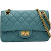 シャネル CHANEL 2.55 チェーンショルダー AS0874 19番台 ライトブルー ゴールド金具 エイジドカーフ レディース ショルダーバッグ
