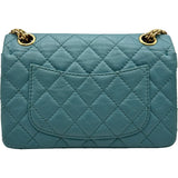 シャネル CHANEL 2.55 チェーンショルダー AS0874 19番台 ライトブルー ゴールド金具 エイジドカーフ レディース ショルダーバッグ