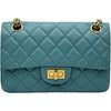 シャネル CHANEL 2.55 チェーンショルダー AS0874 19番台 ライトブルー ゴールド金具 エイジドカーフ レディース ショルダーバッグ