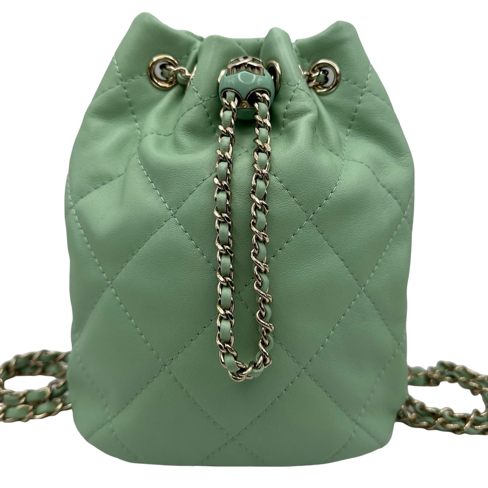 シャネル CHANEL マトラッセ バックパック AS4810 グリーン ラムスキン