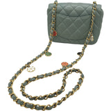 シャネル CHANEL ミニ マトラッセ17 AS3738 ライトグレー ゴールド金具 ラムスキン レディース ショルダーバッグ