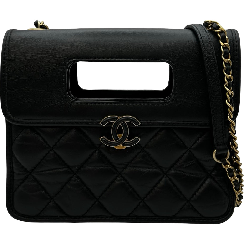 シャネル CHANEL マトラッセミニフラップバッグ AS4025 ブラック/ゴールド金具 エイジドカーフ レディース ショルダーバッグ シャネル CHANEL マトラッセミニフラップバッグ AS4025 ブラック