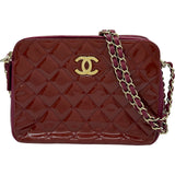 シャネル CHANEL ココマークカメラケース A92667 20番台 ダークピンク ゴールド金具 エナメル レディース ショルダーバッグ