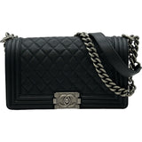 シャネル CHANEL ボーイシャネル25 A67086 30番台 ブラック シルバー金具 キャビアスキン レディース ショルダーバッグ