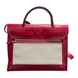 エルメス HERMES エールバッグジップPM D刻 ルージュピマン/シルバー金具 トワルベルリンヌ・ヴァッシュ ショルダーバッグ