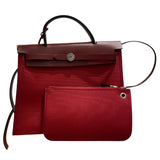 エルメス HERMES エールバッグジップPM Y刻印 ルージュアッシュ　シルバー金具 トワル・ヴァッシュ レディース ハンドバッグ