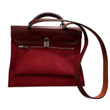 エルメス HERMES エールバッグジップPM Y刻印 ルージュアッシュ　シルバー金具 トワル・ヴァッシュ レディース ハンドバッグ