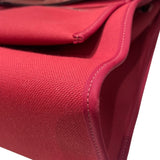 エルメス HERMES エールバッグジップPM Y刻印 ルージュアッシュ　シルバー金具 トワル・ヴァッシュ レディース ハンドバッグ
