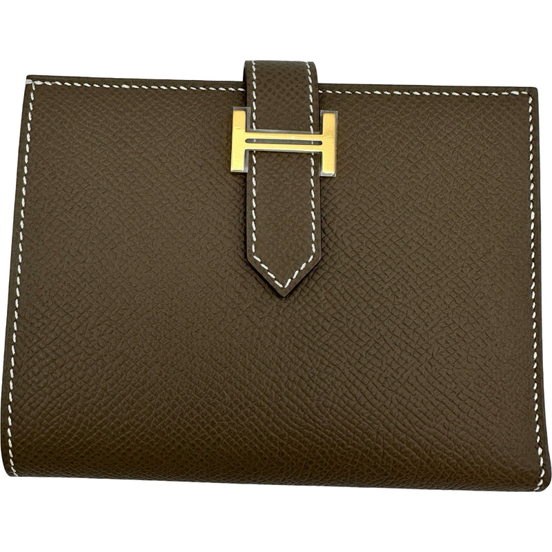 エルメス HERMES ペアコンパクト W刻 エトゥープ ゴールド金具