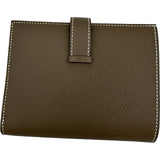 エルメス HERMES ペアコンパクト W刻 エトゥープ　ゴールド金具 エプソン レディース 二つ折り財布